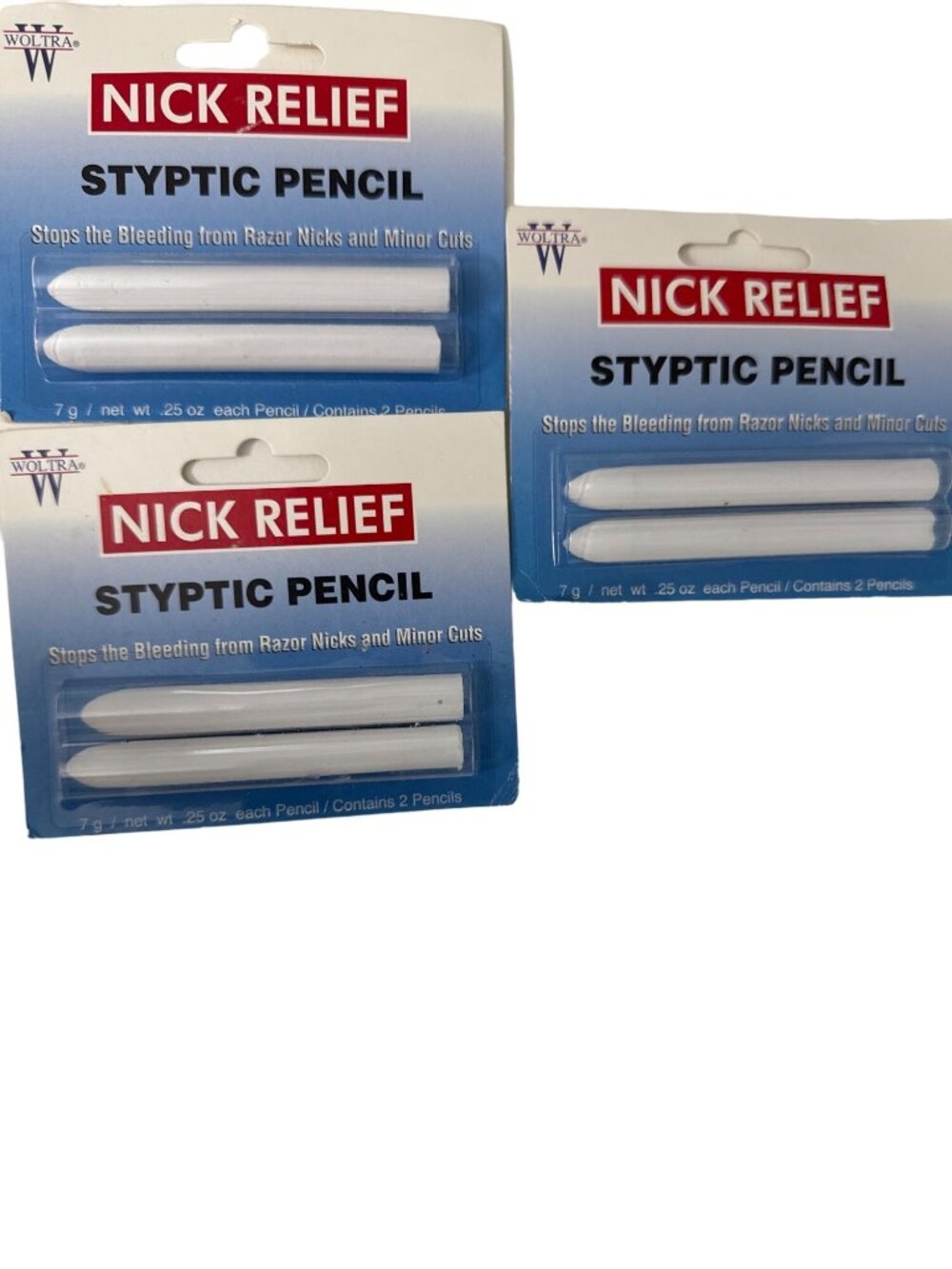 Woltra Nick Relief Styptic Pencil Twin Pack Stops Razor Nicks & Cuts